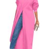 Shirt Dresses for Women Casual Long Sleeve Cotton Button Down Maxi Dresses