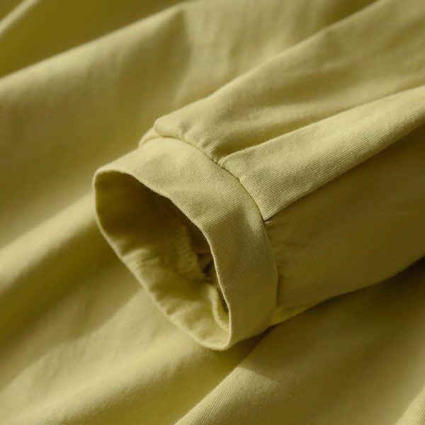 CSCDD Spring Neckline is Not Easy to Deform Bubble Sleeve T-Shirt Women O Collar Base Shirt Nine-Point Sleeve