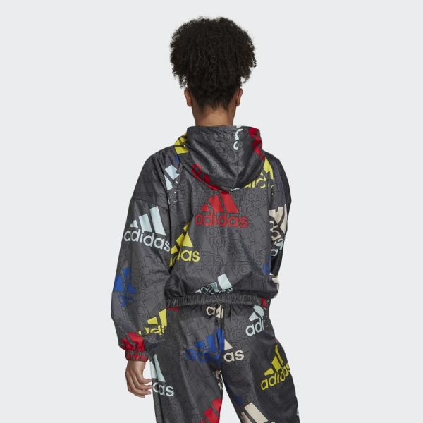 Women's Essentials Multi-colored Logo Windbreaker