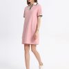 Polo Dress for Women V Neck Short Sleeve Flowy Contrast Color Golf Tennis A Line T Shirt Dresses