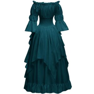 Women's Gothic Witch Dress Medieval Renaissance Costume Victorian Dress