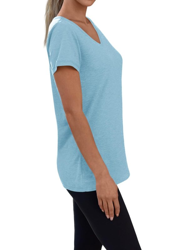 3 Pack V Neck T Shirts for Women Short Sleeve Tshirts Summer Casual Tops Loose Fit Basic Tees
