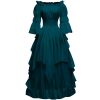 51VmceXOFTL.jpg Women's Gothic Witch Dress Medieval Renaissance Costume Victorian Dress