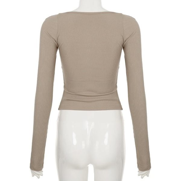 Twisted Asymmetric Off-Shoulder Long-Sleeved Knitted Top for Women to Wear with A Fashionable Slim T-Shirt