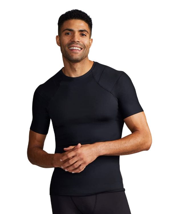 Shoulder Support Shirt for Men, Posture Corrector Compression Shirt with UPF 50 Sun Protection