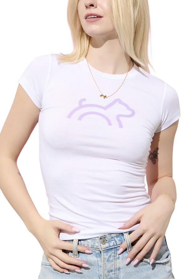 Premium Cotton Fitted T-Shirt for Women with Logo Graphic