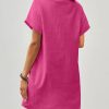 Womens Cotton Shirt Dress Summer Casual Short Sleeve Button Down Beach Cover Up Shirts with Pockets