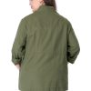 Women's Plus Size Jackets Lightweight Anorak Drawstring Utility Jacket with Pockets
