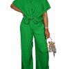 Casual Two Piece Set for Women - Button Down Shirt and Wide Leg Pants Matching Set Tracksuits