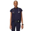 Rafaela Oversized Scrub Tops for Women — Mandarin Collar, Shirttail Hem, 3 Pockets, 4-Way Stretch Women’s Scrub Top