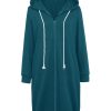 Women's Casual Pockets Zip up Hoodies Tunic Sweatshirt Long Hoodie Jacket