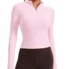 Women's Butterluxe Long Sleeve Workout Shirts Half Quarter Zip Sweatshirt Athletic Crop Tops Collared T-Shirts