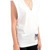 Women's White Sleeveless T-Shirt Tank Top US XS IT 38
