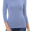Women's Casual 3/4 Sleeve Stretchy Slim Fit Basic T-Shirt Top with Plus Size