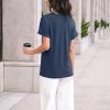 61GLM66a6vL.jpg Womens Tops Short Sleeve T Shirt Summer V Neck Casual Top 2025 Spring Cute Basic Trendy Outfits Fashion