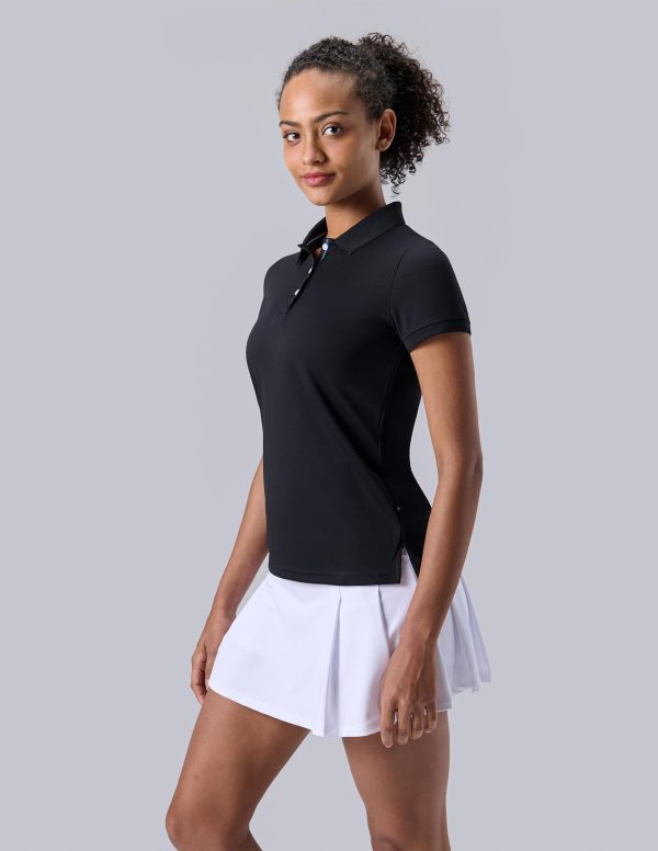 61LGzZSBr8L.jpg 3 Pack Women's Athletic Dry Fit Polo Shirts, Wicking Short Sleeve Collared Golf T Shirt Tennis Tops