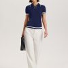 Womens Short Sleeve Sweater Tops Lapel V Neck Polo Shirts 2025 Summer Cable Knit Blouses Business Casual Outfits