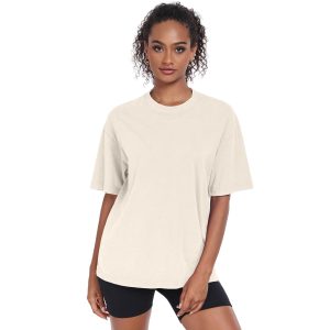 Womens Washed Vintage Oversized T-Shirt Casual Baggy Streetwear Boyfriend Tee Workout Short Sleeve Cotton Tops