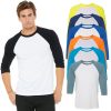 Bella Canvas Unisex Raglan Baseball T-Shirt 3/4-Sleeve Tee, Multipack 1I3I6I10