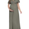 Summer Maternity Dresses for Women Maternity Photoshoot Dress with Decorative Button Baby Shower Dress