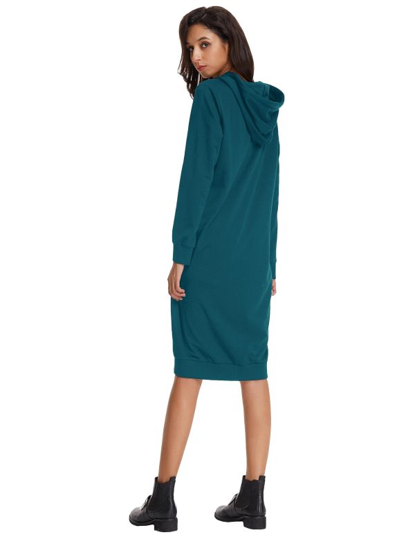 Women's Casual Pockets Zip up Hoodies Tunic Sweatshirt Long Hoodie Jacket