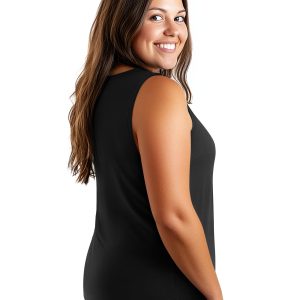 4 Pack Women's Plus Size Tank Tops, Cotton Blend Casual V Neck Sleeveless Shirts Ladies Flowy Dressy Tunics Work Tees