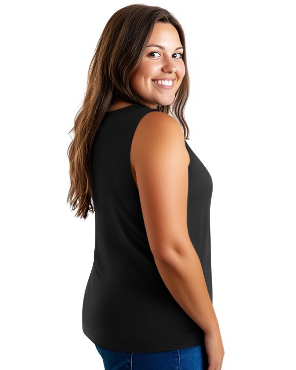 4 Pack Women's Plus Size Tank Tops, Cotton Blend Casual V Neck Sleeveless Shirts Ladies Flowy Dressy Tunics Work Tees