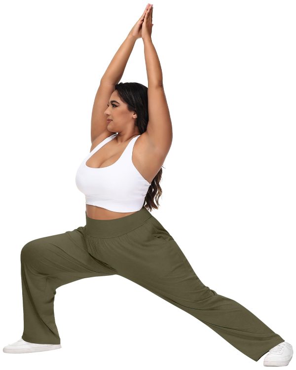 3 Pack Women Plus Size Wide Leg Yoga Pants High Waist Sweatpants Plus Size Palazzo Pants Lounge with Pockets
