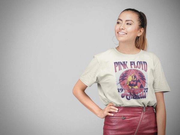 Pink Floyd 70s Rock 1977 Animals Adult Short Sleeve T-Shirts Vintage Style Graphic Tees