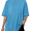 Womens Oversized Summer T Shirts Fashion Workout Plus Size Tops Short Sleeve Beach Vacation Gym Clothes 2025