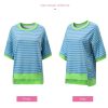 Womens Tops Casual Short Sleeve Sweatshirt Striped Shirt Crewneck Pullover T Shirts Loose Blouses