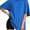 Womens Oversized Tshirts Crew Neck Short Raglan Sleeve Tunic Tops Summer Casual Loose Fit Workout Tee Shirts