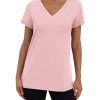 3 Pack V Neck T Shirts for Women Short Sleeve Tshirts Summer Casual Tops Loose Fit Basic Tees