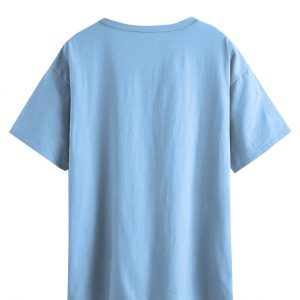 Women's Graphic Oversized Tees Letter Print Summer Tops Vintage Half Sleeve Loose Casual T Shirts