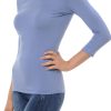 Women's Casual 3/4 Sleeve Stretchy Slim Fit Basic T-Shirt Top with Plus Size