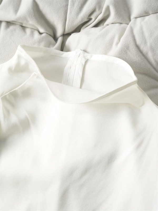 Women's Summer Solid Mulberry Silk Elastic T-Shirt Suitable for Business Work Vacation Casual