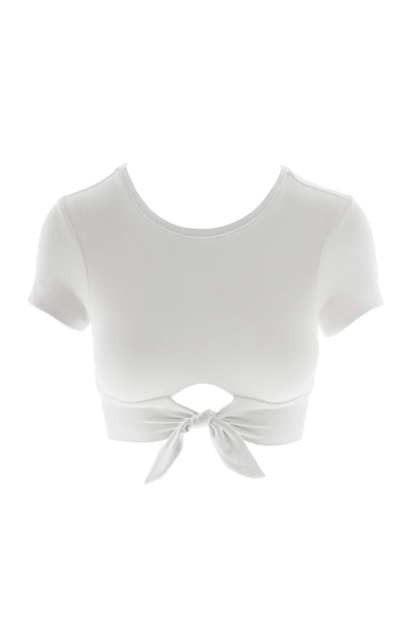 61qMZVd705L.jpg Women's Ava T-Shirt Top w/Front Tie