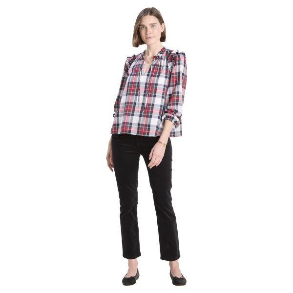 Women's Long Sleeve Ruffle Popover