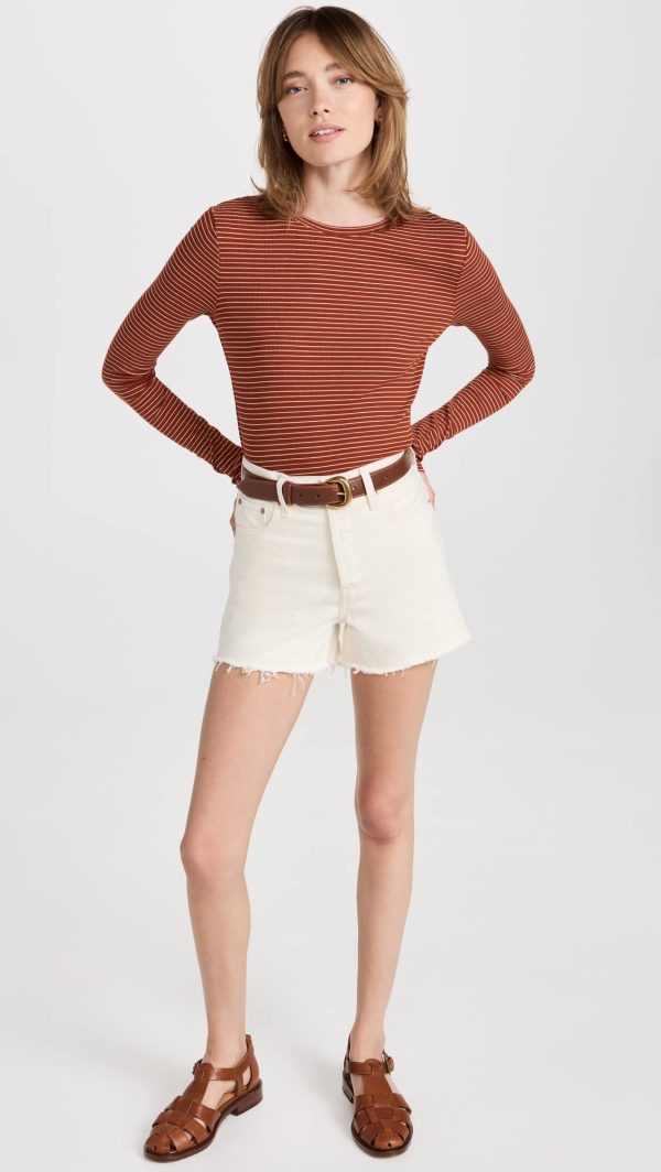 Women's Rib Stripe L/S Crew