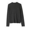 Women Cashmere Blended T Shirt Mock Neck Long Sleeve Bottoming Tees Warm Fall Top