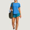 Women's Short Sleeve Workout Shirts Breathable UPF 50+ Sun Protection T-Shirts Quick Dry Gym Running Hiking Tops