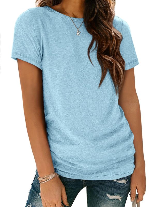 711Hby0rX5L.jpg Womens T Shirt Summer Tops Short Sleeve Fashion Basic Casual Oversized Beach Vacation Clothes 2025 Trendy