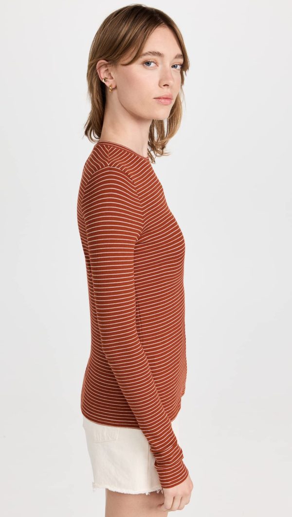 Women's Rib Stripe L/S Crew
