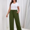 3 Pack Women's Plus Size Lounge Pants, Wide Leg Yoga Pants Baggy Drawstring Sweatpants with Pockets Casual Loose Jogger