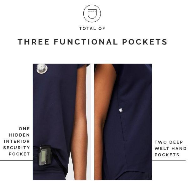 Rafaela Oversized Scrub Tops for Women — Mandarin Collar, Shirttail Hem, 3 Pockets, 4-Way Stretch Women’s Scrub Top