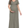 Summer Maternity Dresses for Women Maternity Photoshoot Dress with Decorative Button Baby Shower Dress