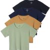 4 Pack: Women's Cotton Short Sleeve Crop Top – Cropped Casual Crew Neck T-Shirts (Available in Plus Size)