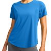 Women's Short Sleeve Workout Shirts Breathable UPF 50+ Sun Protection T-Shirts Quick Dry Gym Running Hiking Tops