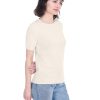 71Cfapnu3LL.jpg Short Sleeve Crewneck Sweater Top 100% Cashmere Jewel Neck Pullover Tee for Women