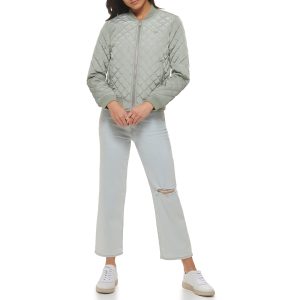 Women's Diamond Quilted Bomber Jacket (Regular & Plus Size)